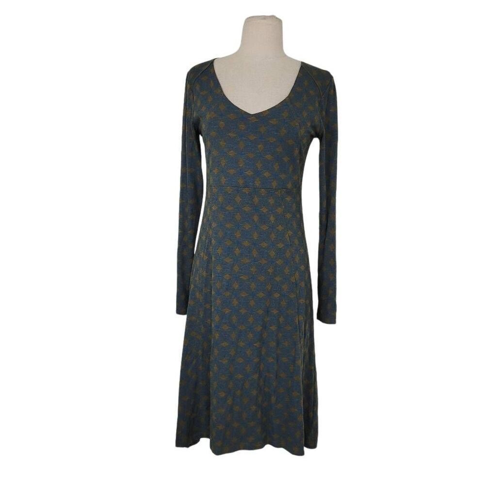 Horny Toad Toad&Co Bellflower Athletic Dress Sz S Green Blue Organic Cotton Blen
